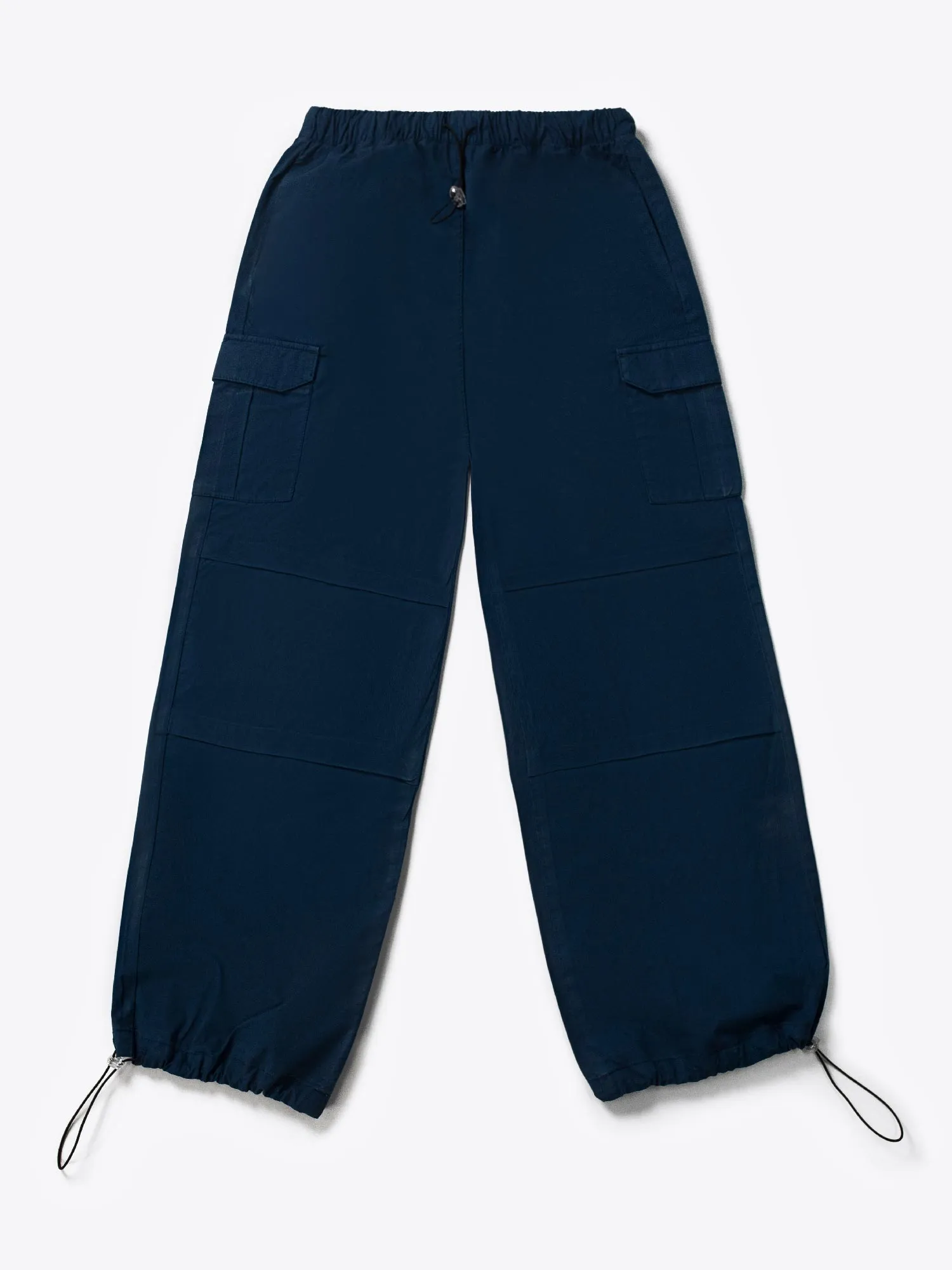 Navy Blue Wide Leg Cargo Pants