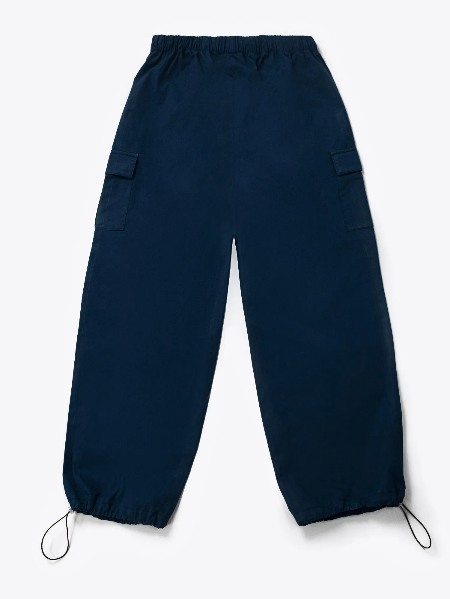 Navy Blue Wide Leg Cargo Pants