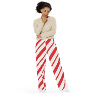 Peppermint Stick Holiday unisex wide-leg pants