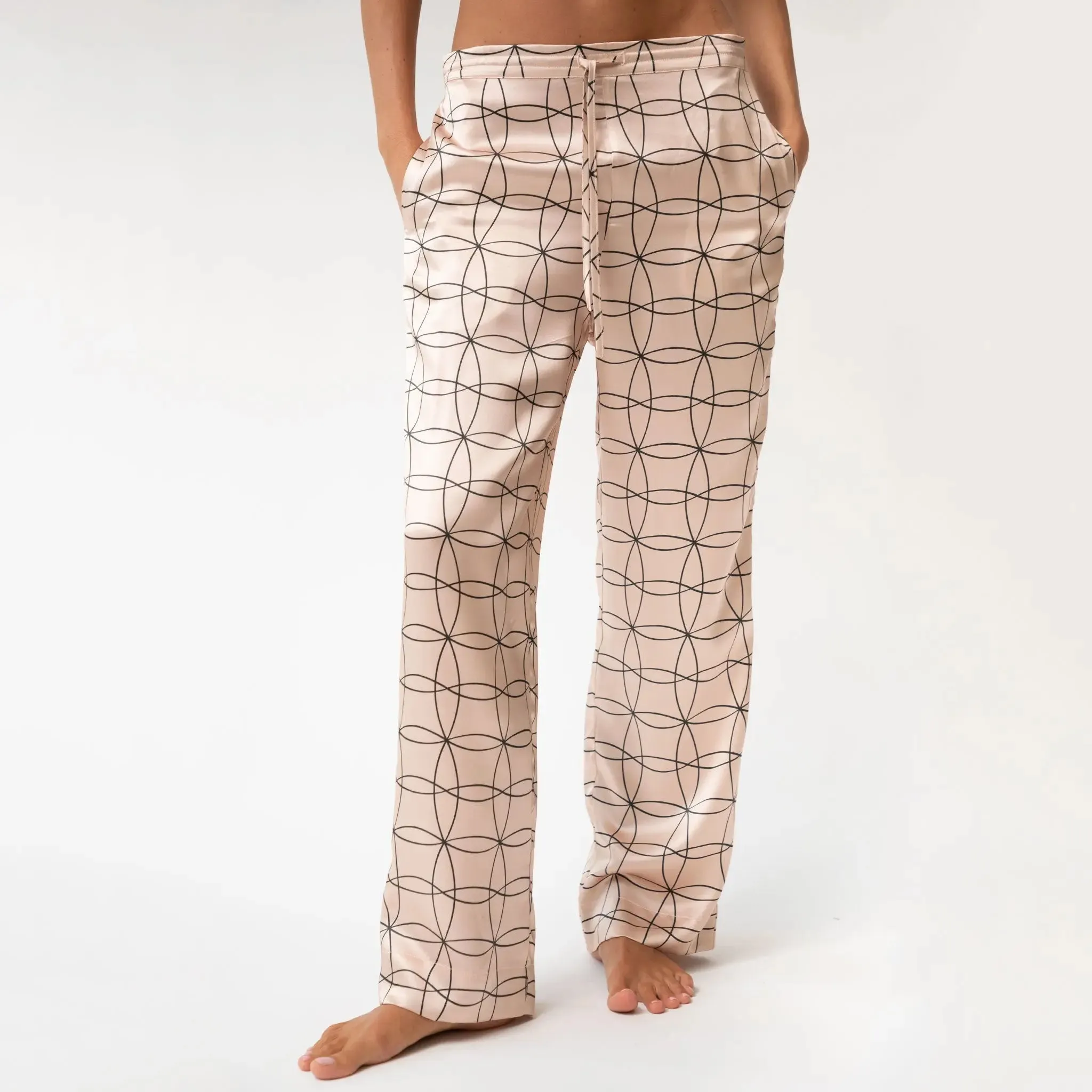 Pink Neo Geo Silk Pyjama Pants