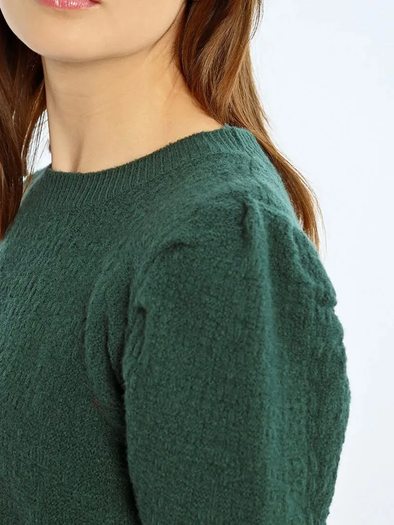 Pleated Puff Sleeve Sweater