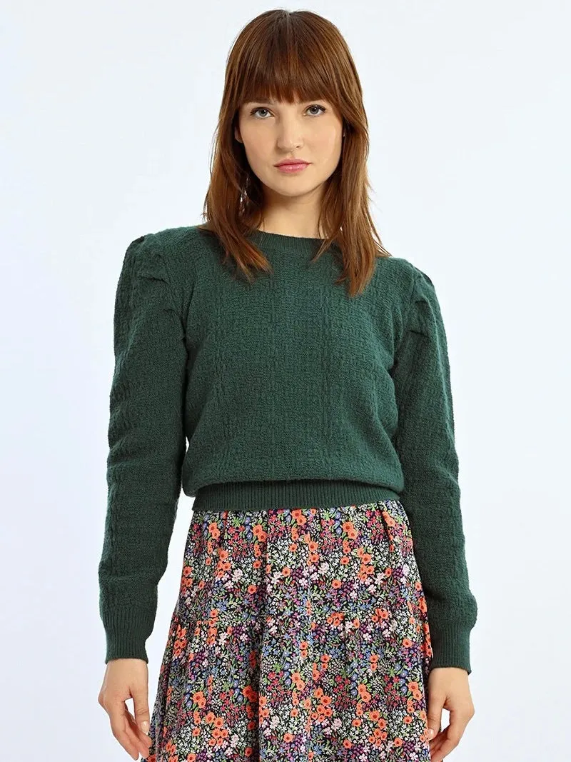 Pleated Puff Sleeve Sweater