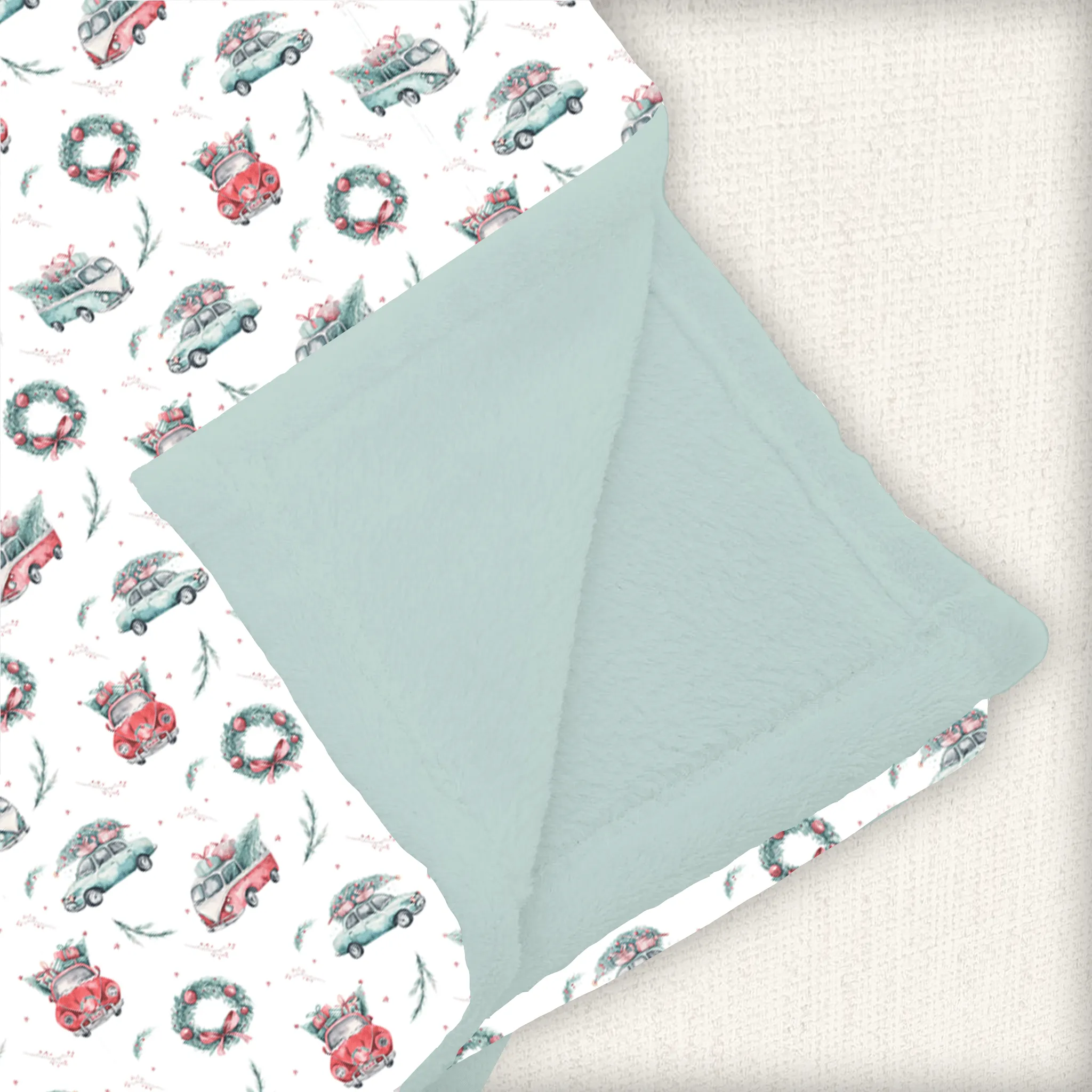 [Pre Order] Holiday Classics Vintage Cars - Minky Lush Blankets (EST SHIP LATE OCT)