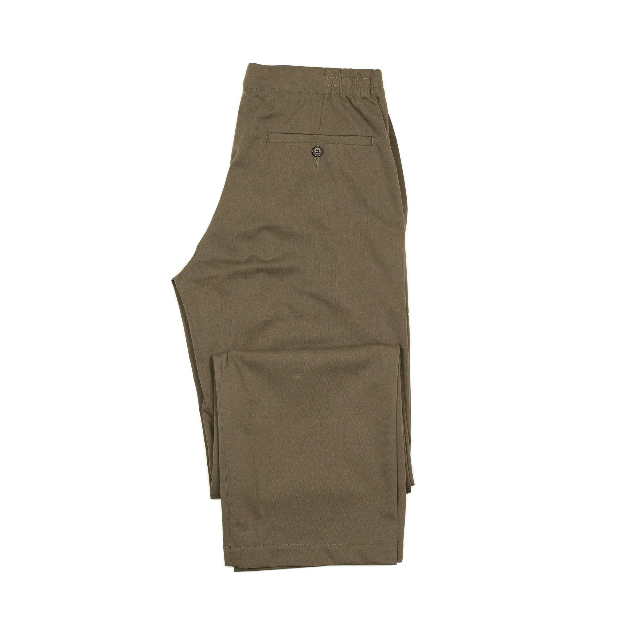 "Stitch" baker pants in dark taupe cotton twill