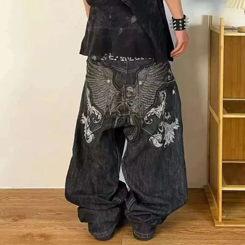 Retro Gothic Wide Leg Jeans