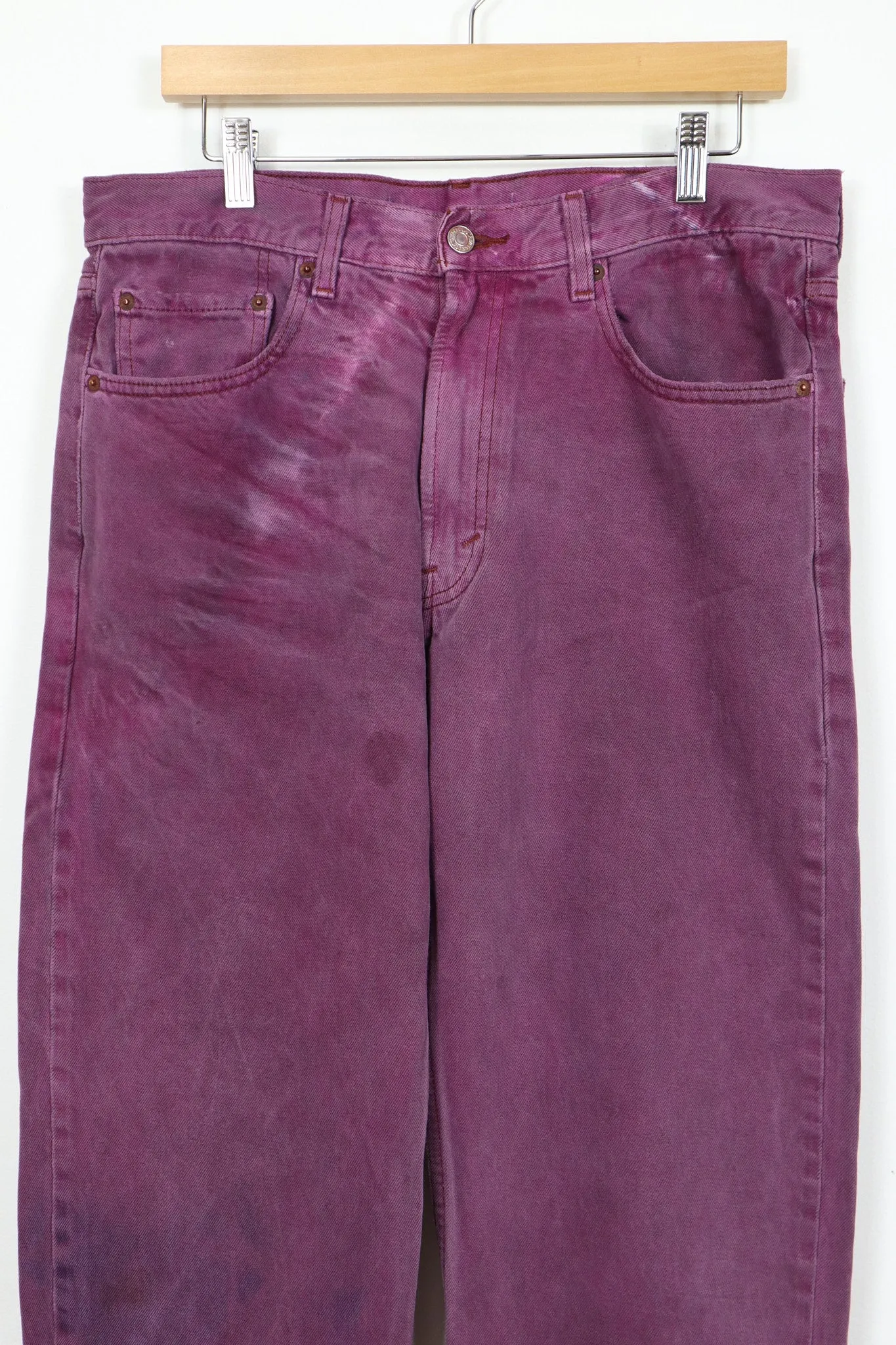 Reworked Purple Overdyed Levi's Loose Fit Jeans