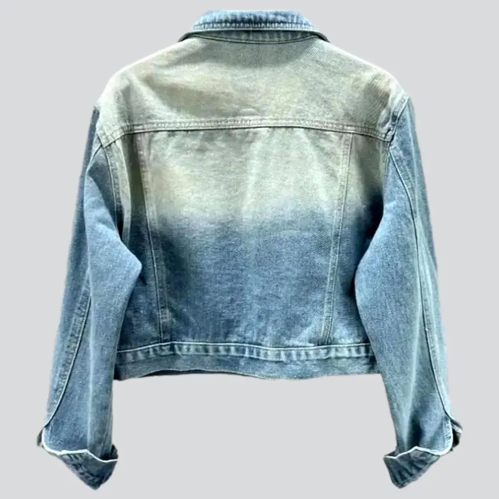 Sanded oversized women's jeans jacket