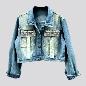 Sanded oversized women's jeans jacket