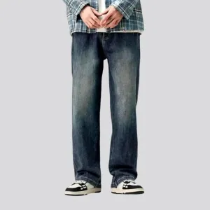 Sanded vintage baggy fit men's jeans