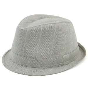 Simple cotton tweed trilby hat - Light grey