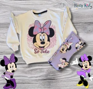 So Cute Purple Minnie Mouse Kids Girls High-Quality Cotton Set - Kids Girls (2PCs)