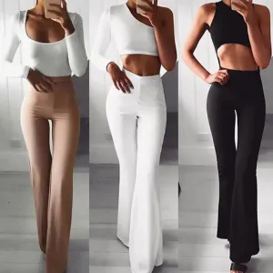 Solid Elegant Palazzo Pants