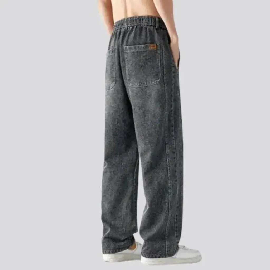 Stonewashed men's denim pants