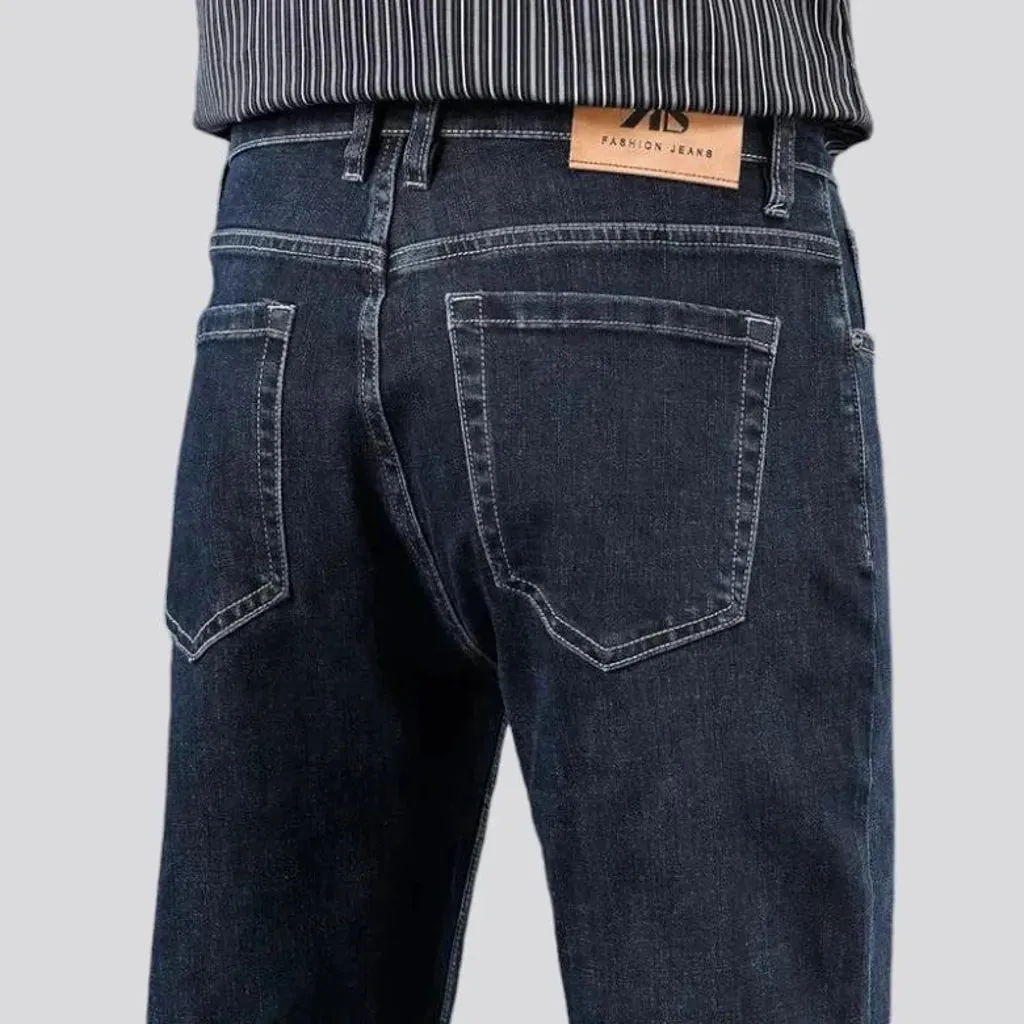 Stretchable high rise men's jeans