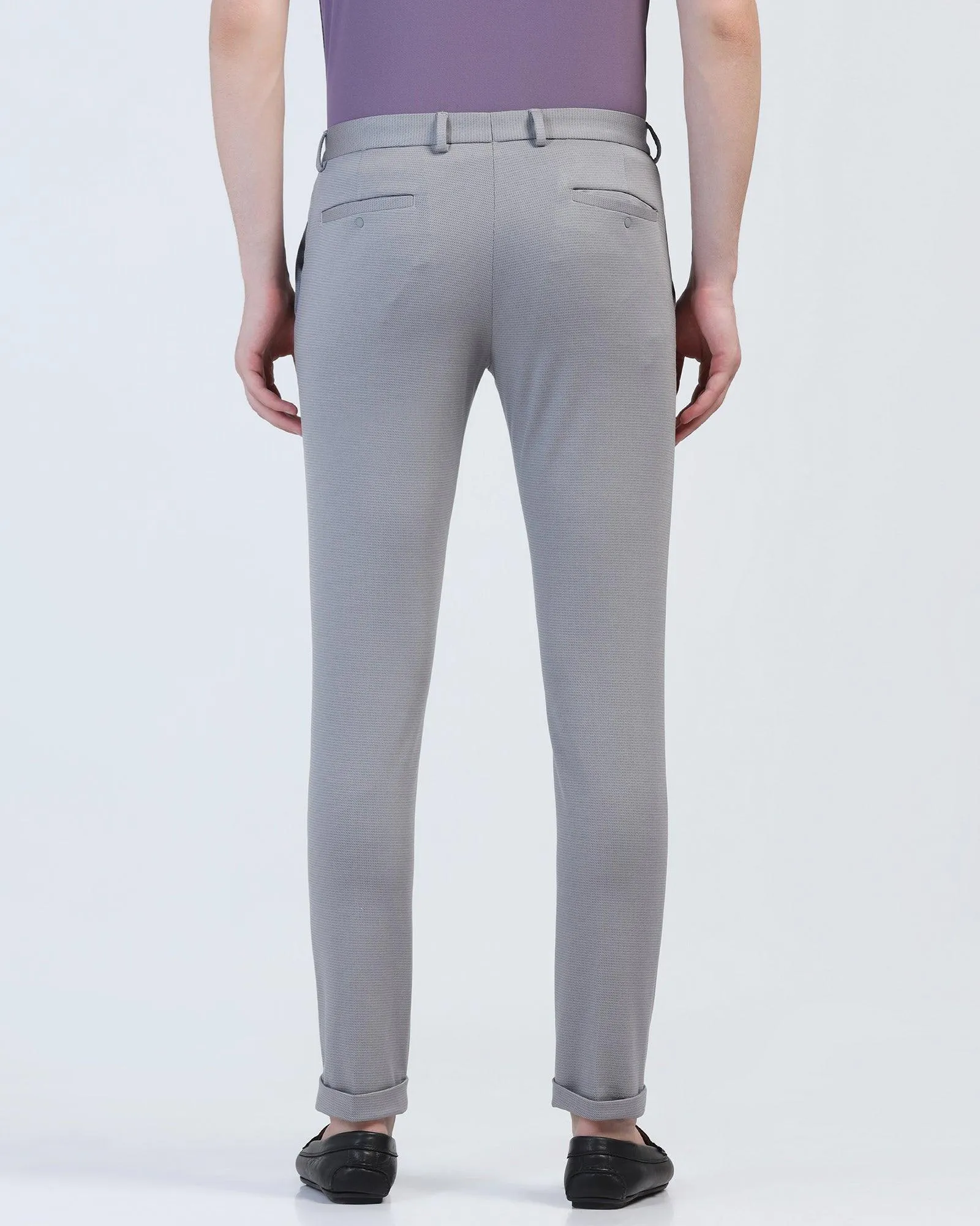 Super Slim Phoenix Formal Light Grey Stripe Trouser - Cooper