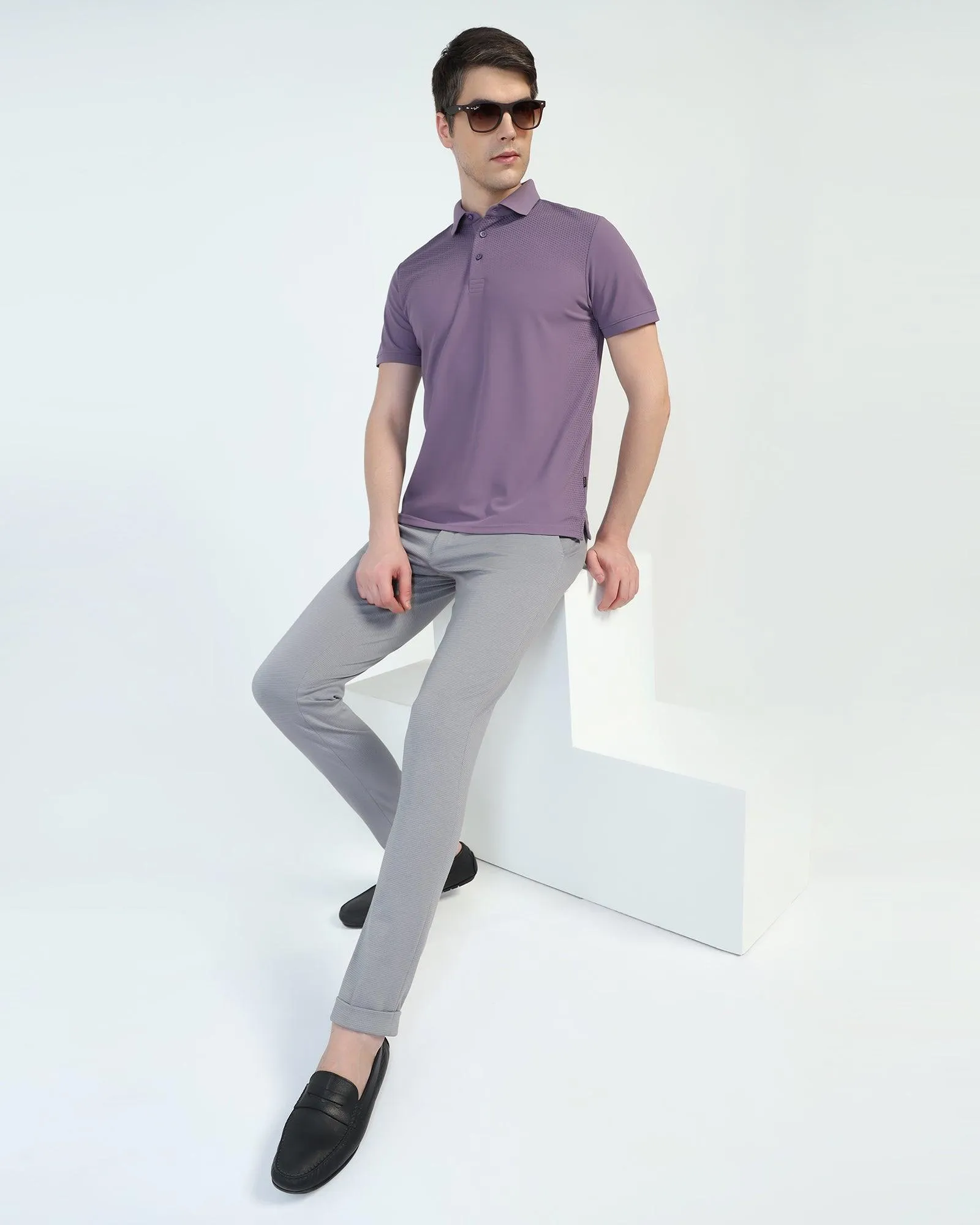 Super Slim Phoenix Formal Light Grey Stripe Trouser - Cooper