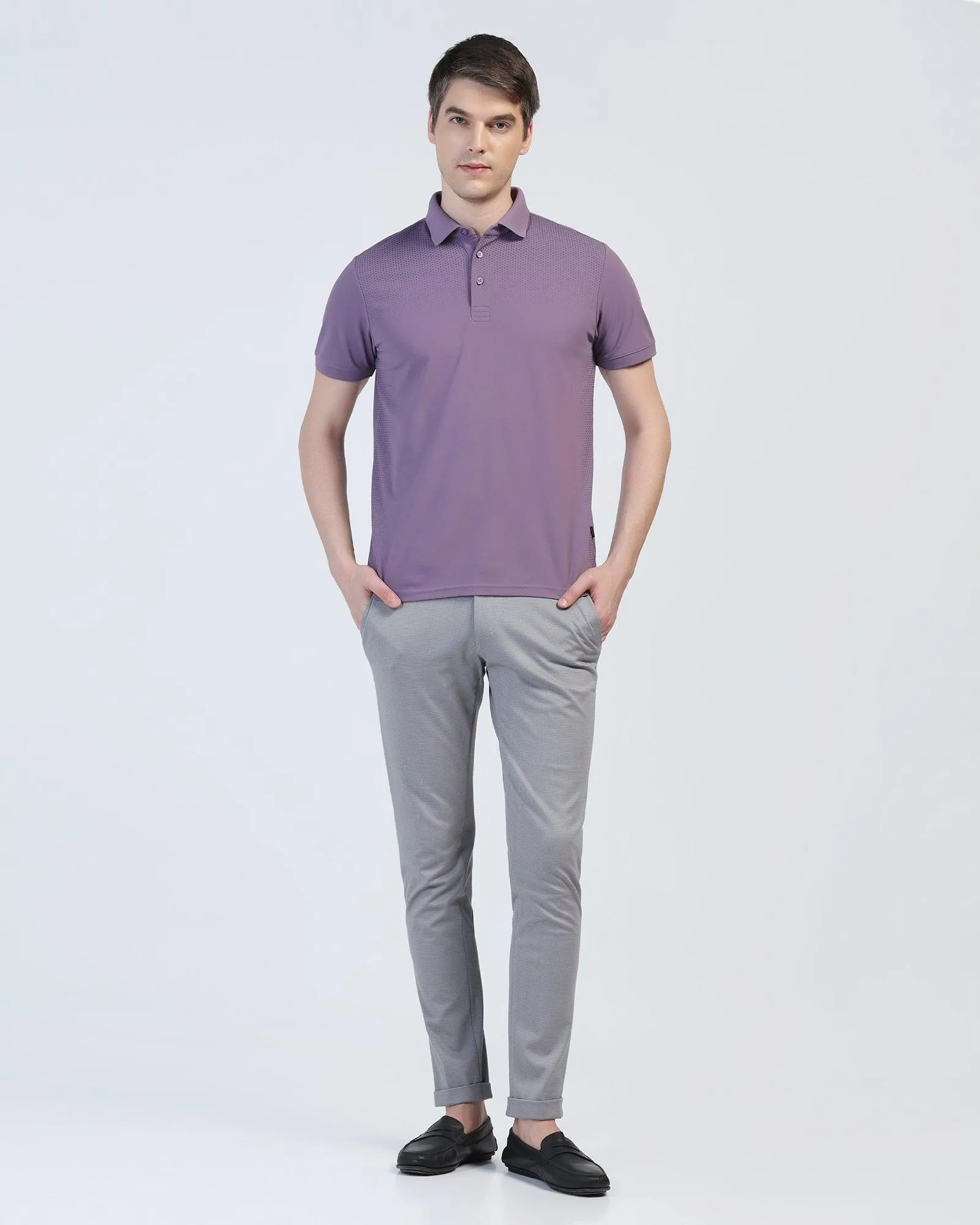 Super Slim Phoenix Formal Light Grey Stripe Trouser - Cooper