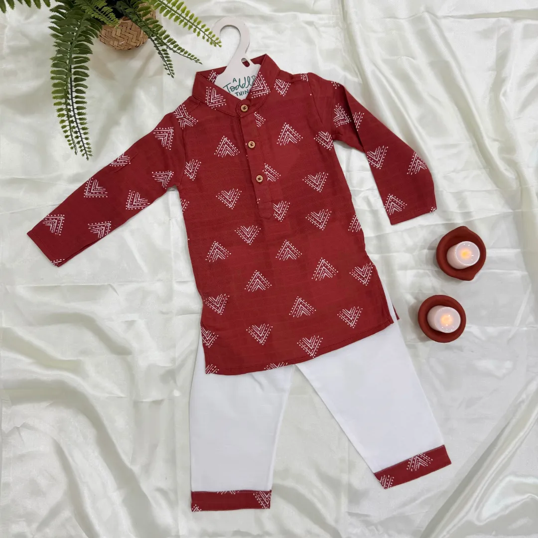 Thazhamboo - Full Sleeve Kurta Pyjama Set