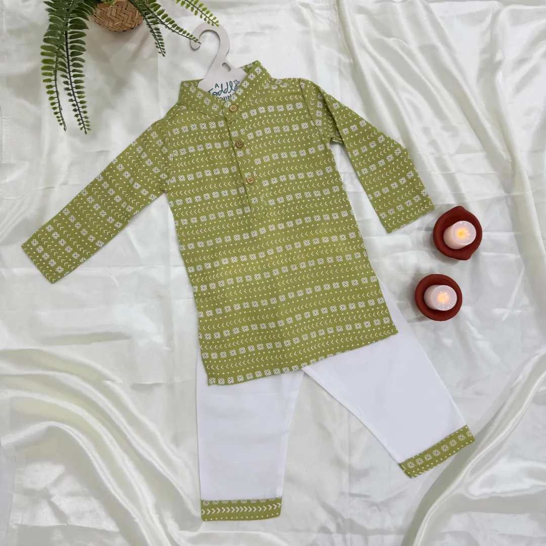 Thazhamboo - Full Sleeve Kurta Pyjama Set