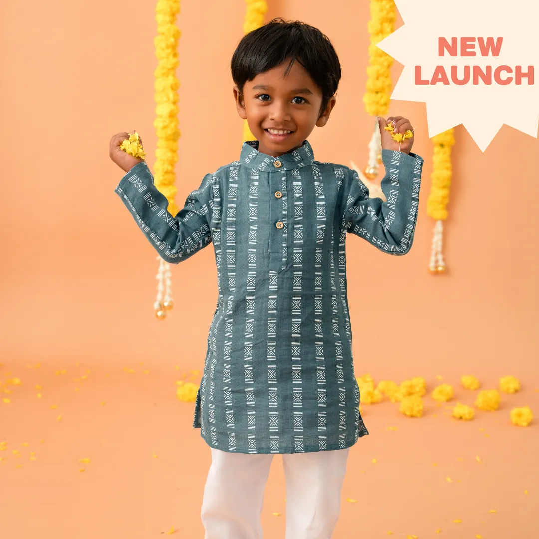 Thazhamboo - Full Sleeve Kurta Pyjama Set