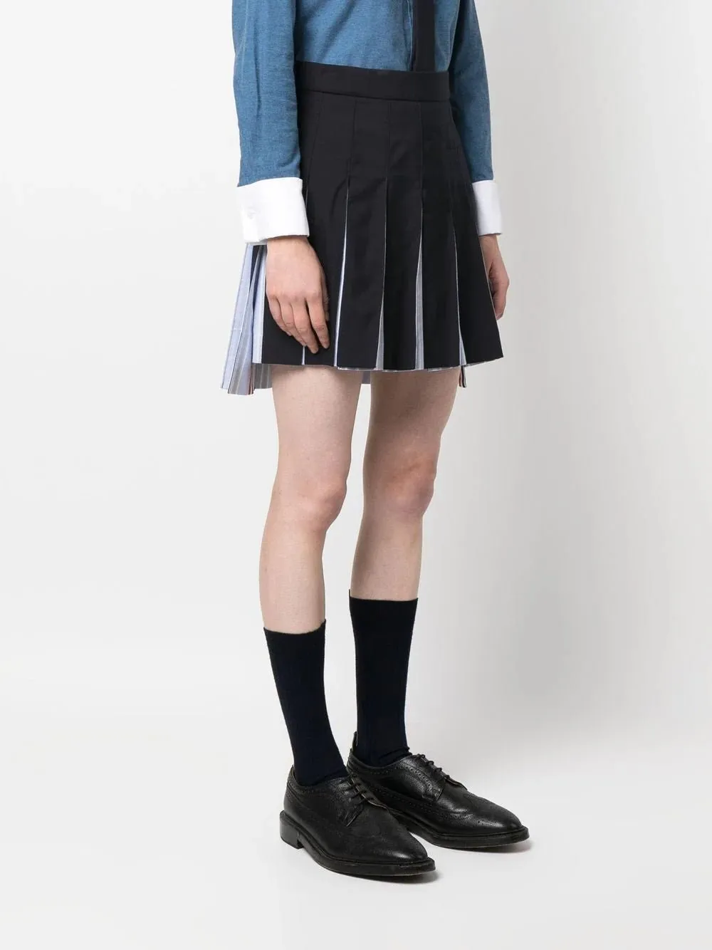 Thom Browne pleated step-hem skirt