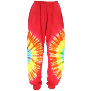 Tie Dye Harem Trousers - Red