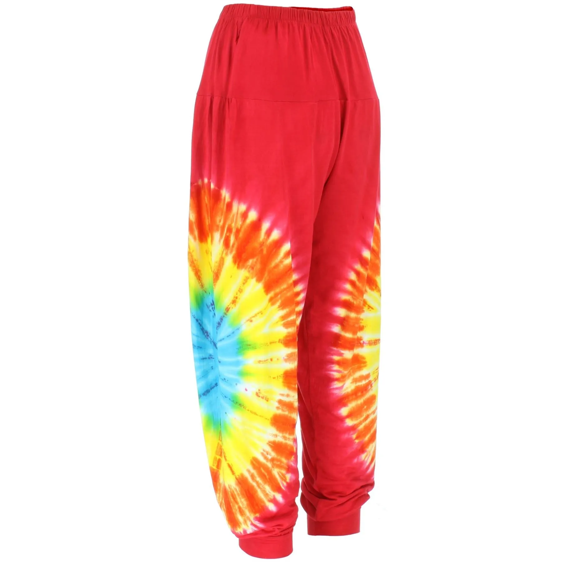 Tie Dye Harem Trousers - Red