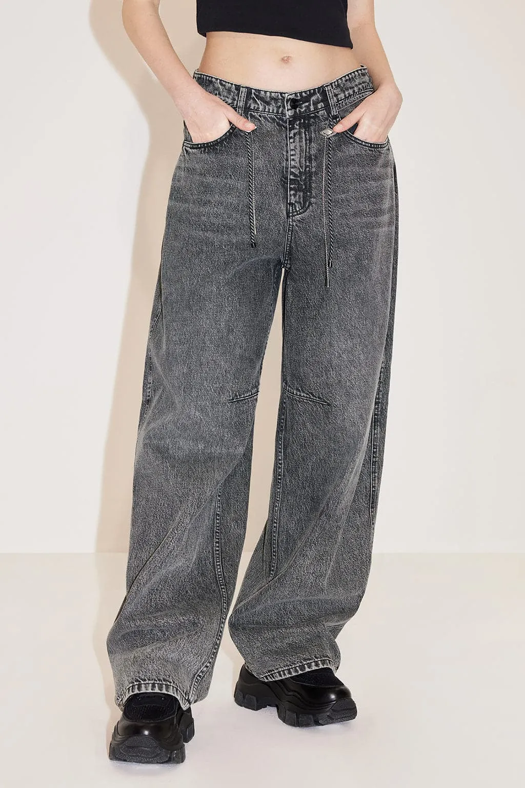 Vintage Loose Fit Jeans With Waist Chain