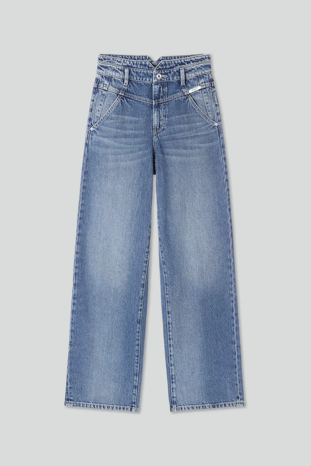 Vintage V-Shaped Waist Straight Fit Jeans