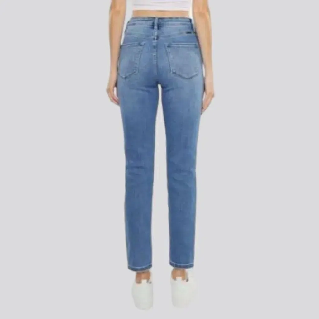 Whiskered slim jeans
 for women