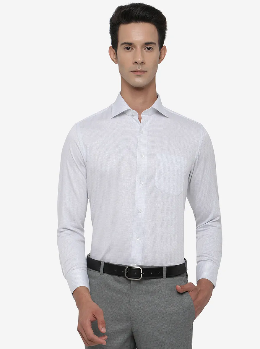 White Checked Slim Fit Formal Shirt | Metal