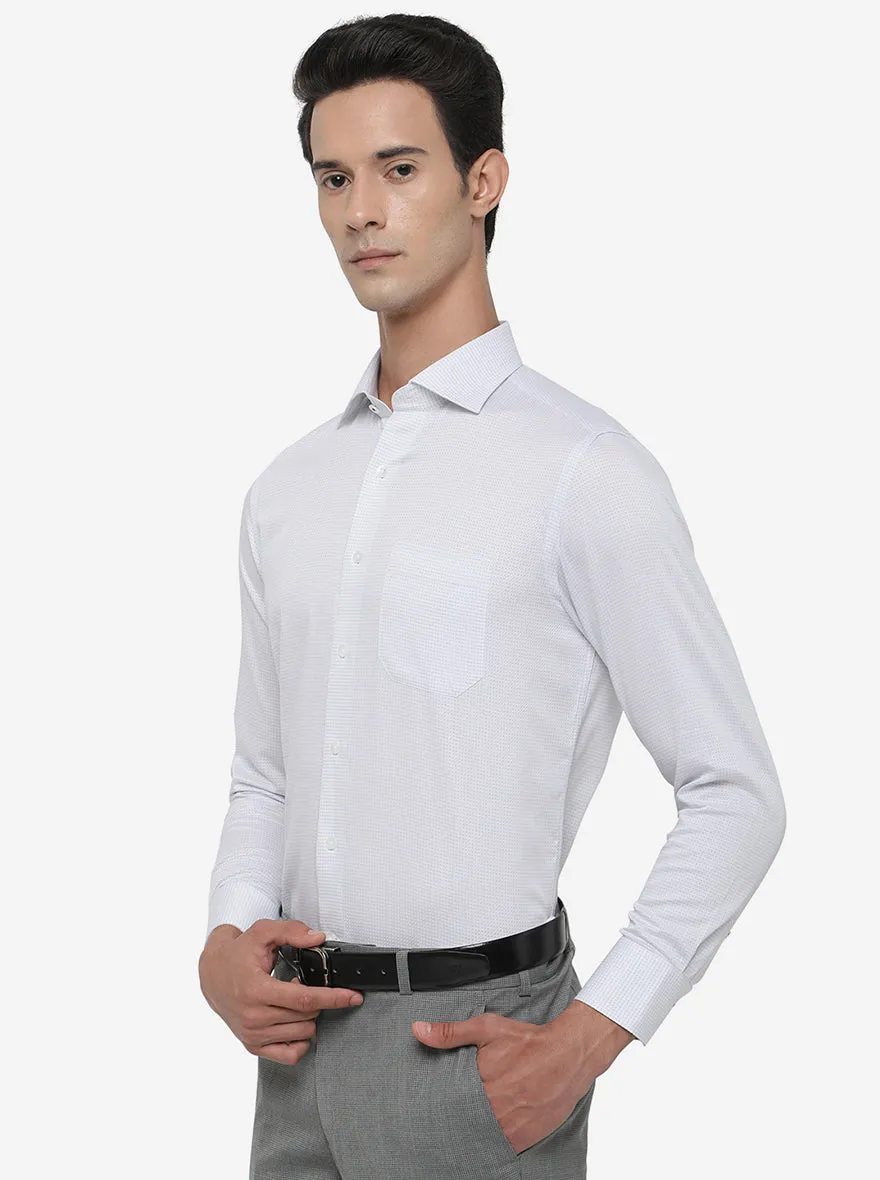 White Checked Slim Fit Formal Shirt | Metal