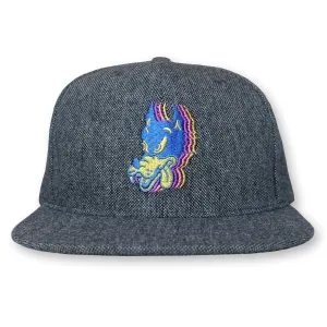 Wolf Tweed Hat / Charcoal Tweed with Tide Pool Wolf