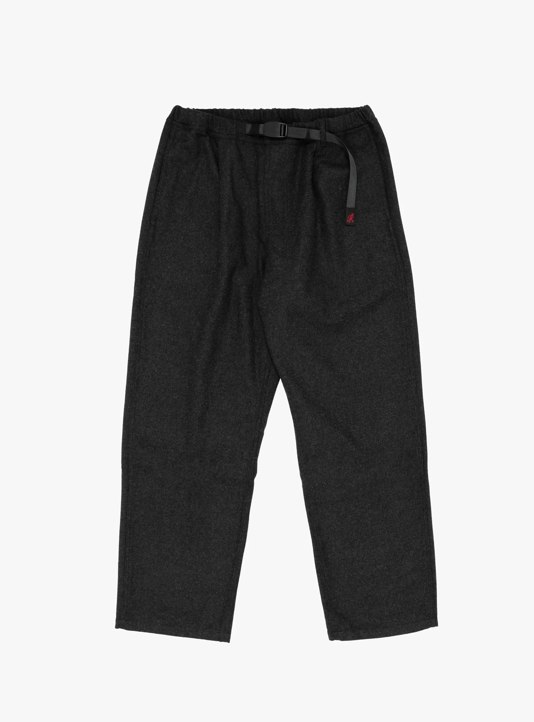 Wool Relaxed Pleated Trouser Charcoal